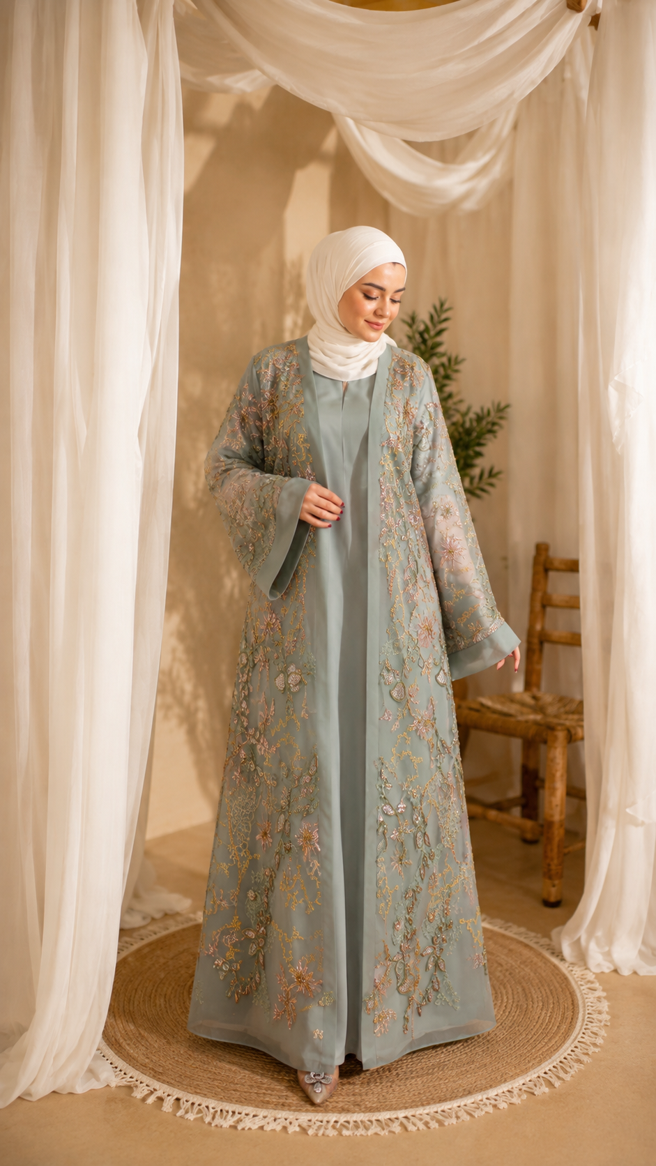 Sage Blossom Abaya